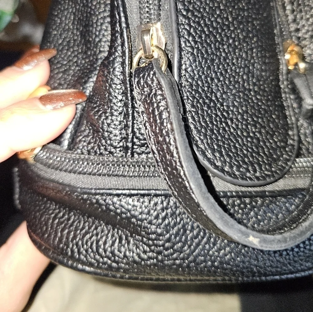 Vegan leather zip up travel bag